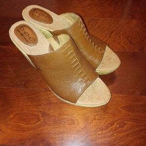 Brown leather wedges size 9M